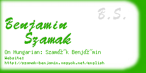 benjamin szamak business card